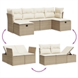 vidaXL 6 Piece Steel Sofa Set in Beige