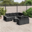 vidaXL 11 Piece Poly Rattan Small Sofa Set in Black