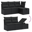 vidaXL 11 Piece Poly Rattan Small Sofa Set in Black