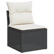 vidaXL Poly Rattan Sofa Set in Black/White/Cream