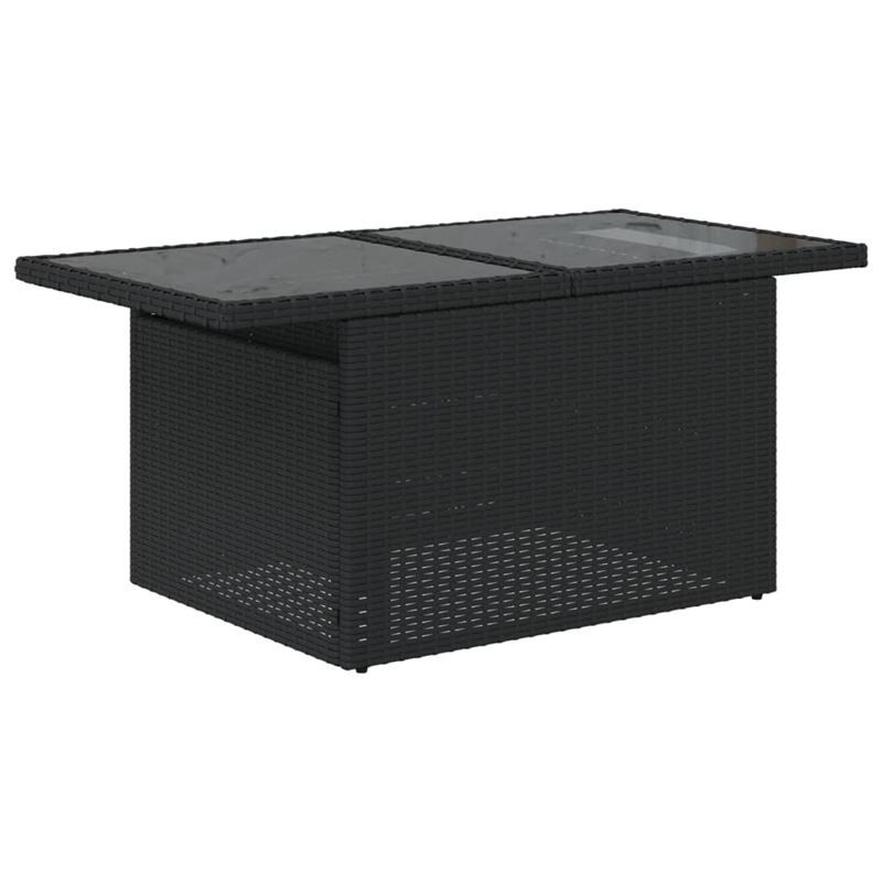 vidaXL Poly Rattan Sofa Set in Black/White/Cream