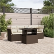 vidaXL 5 Piece Steel Sofa Set in Brown