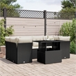 vidaXL 7 Piece Sofa Set in Black/White/Cream