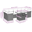 vidaXL 8 Piece Steel Sofa Set in Black