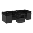 vidaXL 8 Piece Steel Sofa Set in Black