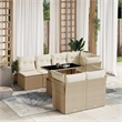 vidaXL 8 Piece Steel Sofa Set in Beige