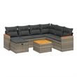 vidaXL 8 Piece Solid Acacia Wood Sofa Set in Gray