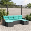 vidaXL 6 Piece Steel Sofa Set in Black