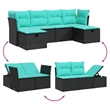 vidaXL 6 Piece Steel Sofa Set in Black