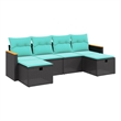 vidaXL 6 Piece Steel Sofa Set in Black