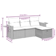 vidaXL Poly Rattan Small Sofa Set in Black