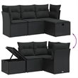 vidaXL Poly Rattan Small Sofa Set in Black