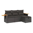 vidaXL Poly Rattan Small Sofa Set in Black