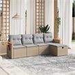 vidaXL 5 Piece Steel Sofa Set in Gray/Beige