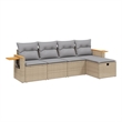 vidaXL 5 Piece Steel Sofa Set in Gray/Beige