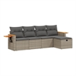 vidaXL 5 Piece Poly Rattan Sofa Set in Gray
