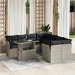 vidaXL 9 Piece Poly Rattan Sofa Set in Gray