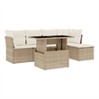 vidaXL 6 Piece Poly Rattan Sofa Set in Beige