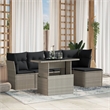 vidaXL 6 Piece Poly Rattan Sofa Set in Gray