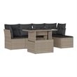 vidaXL 6 Piece Poly Rattan Sofa Set in Gray