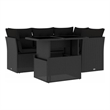 vidaXL 5 Piece Steel Sofa Set in Black