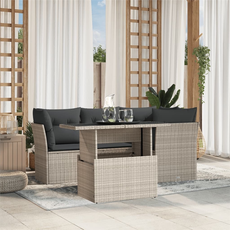 vidaXL 5 Piece Sofa Set in Gray/Anthracite