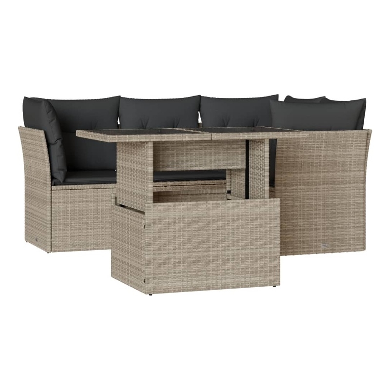 vidaXL 5 Piece Sofa Set in Gray/Anthracite