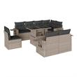 vidaXL Poly Rattan Sofa Set in Gray