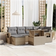vidaXL 7 Piece Poly Rattan Sofa Set in Gray/Beige