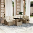 vidaXL 8 Piece Poly Rattan Sofa Set in Beige