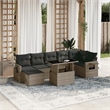 vidaXL 8 Piece Poly Rattan Sofa Set in Gray