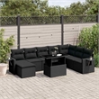 vidaXL 8 Piece Poly Rattan Small Sofa Set in Black