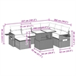 vidaXL Poly Rattan Sofa Set in Gray/Beige