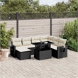 vidaXL 9 Piece Steel Sofa Set in Black/White/Cream