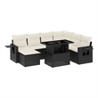 vidaXL 9 Piece Steel Sofa Set in Black/White/Cream