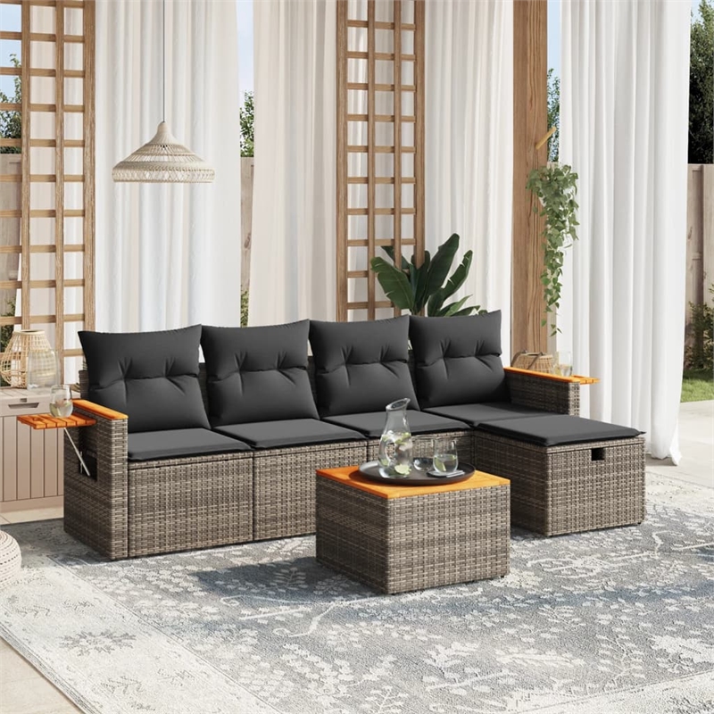 vidaXL 6 Piece Sofa Set in Gray