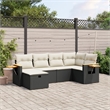 vidaXL 6 Piece Sofa Set in Black/White/Cream