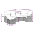 vidaXL 6 Piece Sofa Set in Black/White/Cream