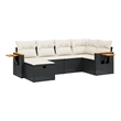 vidaXL 6 Piece Sofa Set in Black/White/Cream