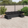 vidaXL 7 Piece Poly Rattan Sofa Set in Black