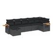 vidaXL 7 Piece Poly Rattan Sofa Set in Black