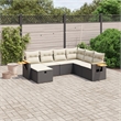 vidaXL 7 Piece Steel Sofa Set in Black/White/Cream
