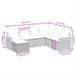 vidaXL 7 Piece Steel Sofa Set in Black/White/Cream