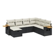 vidaXL 7 Piece Steel Sofa Set in Black/White/Cream