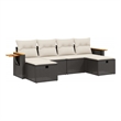 vidaXL 6 Piece Steel Sofa Set in Black