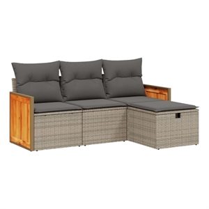 vidaXL 4 Piece Sofa Set in Gray