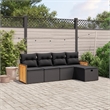 vidaXL 5 Piece Sofa Set in Black