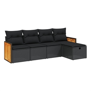 vidaXL 5 Piece Sofa Set in Black