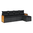 vidaXL 5 Piece Sofa Set in Black