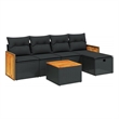 vidaXL 6 Piece Steel Sofa Set in Black